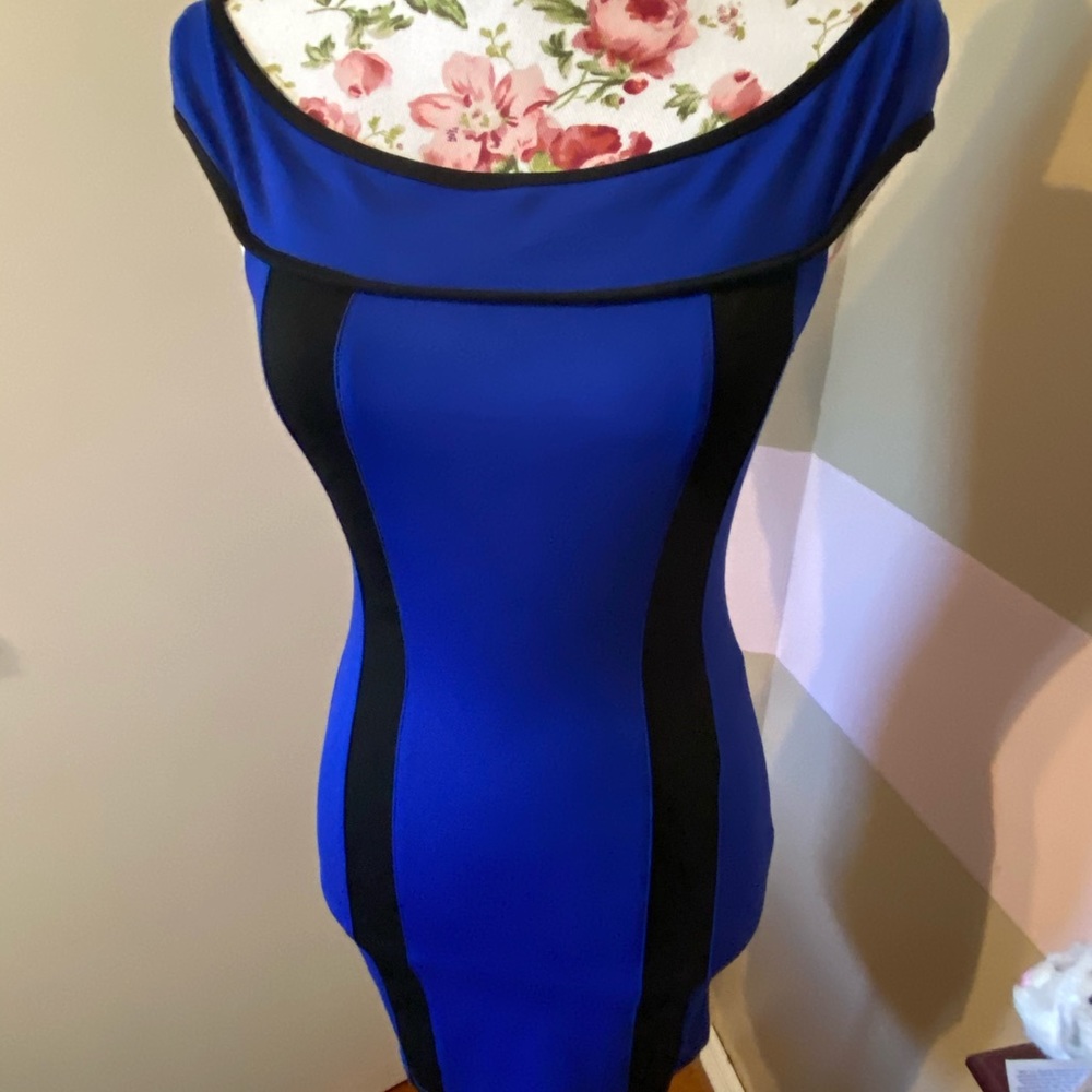 Blue/Black Bodycon Dress
